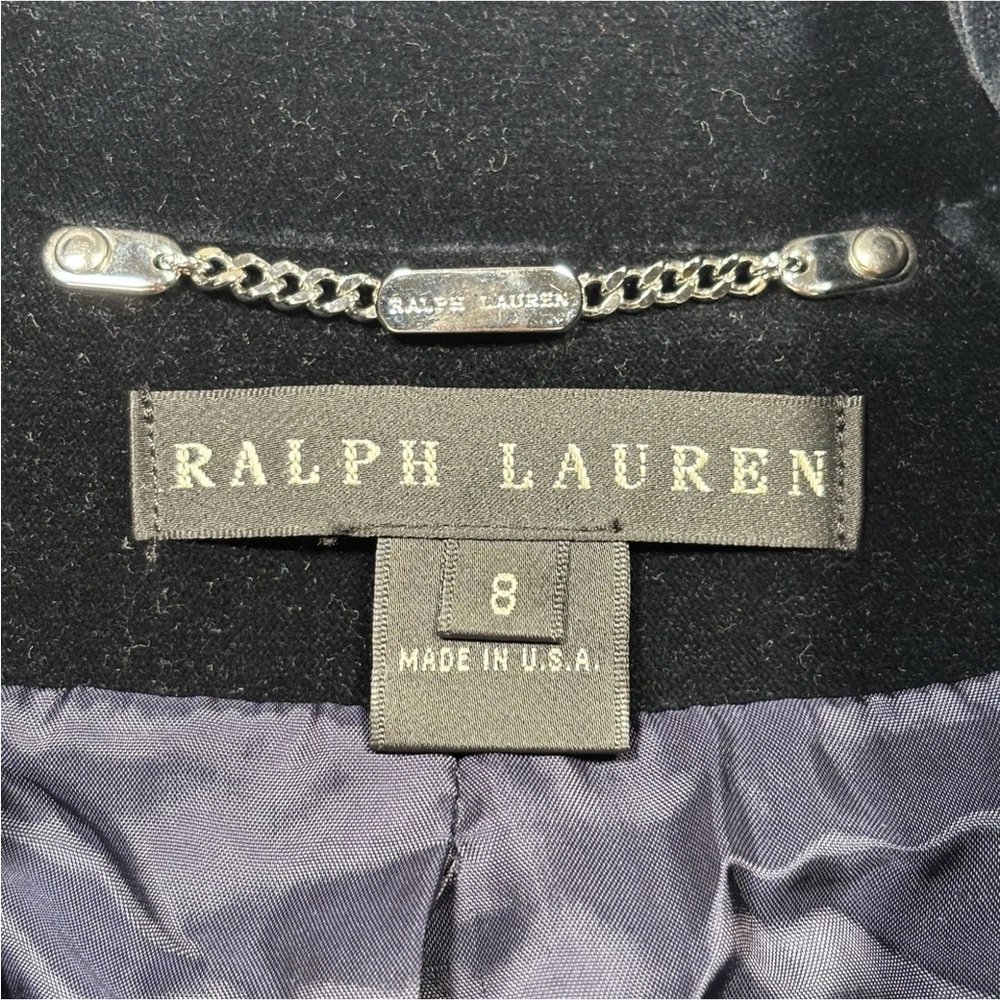 Ralph Lauren Black Label Velvet Jacket Coat Blazer Size 8 Deep Navy Blue - Picture 2 of 9